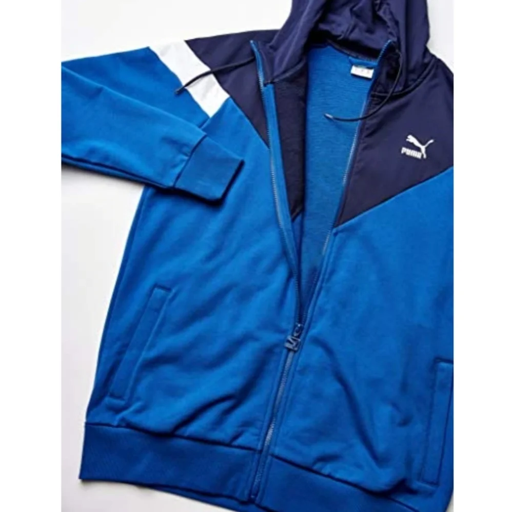 Puma Men's Iconic MCS Full Zip Hoodie Galaxy Blue